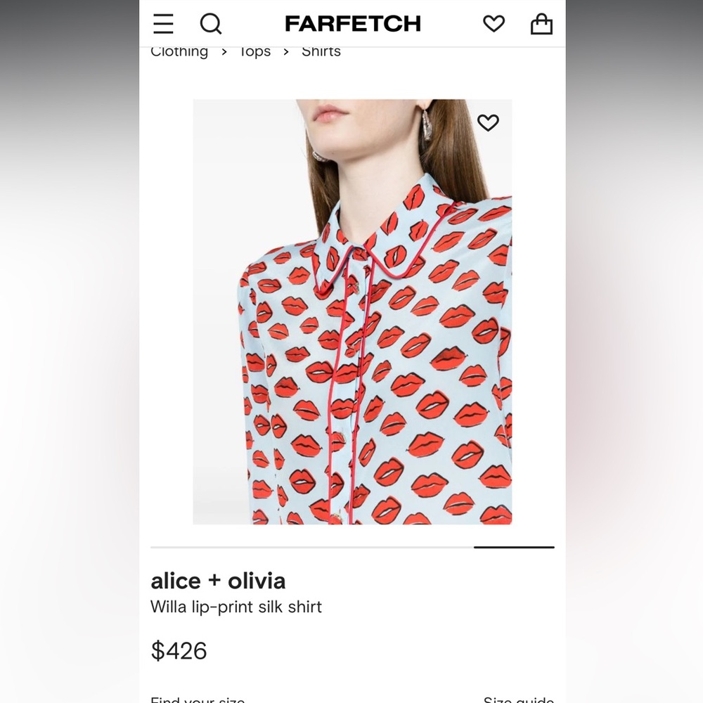 Alice and Olivia Willa Lip-print silk blouse - Small